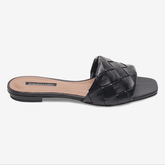 BCBG black woven leather slides 7.5 - Picture 2 of 5